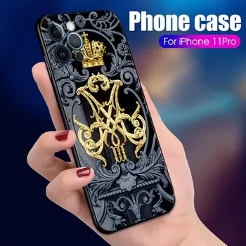 Telefon Para iPhone 12 11 Pro Max XR, XS X 7 8 6 6S Plus SE Kaas Must Juhul Pehme Capa Ace Of Diamonds Kuld Kunst