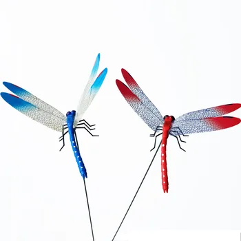 5/10tk Kunstlik Dragonfly Liblikad Väljas 3D Simulatsiooni Dragonfly Panused Õue Istutada Muru Decor Stick Aia Kaunistamiseks