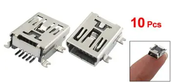 Top kvaliteetse SODIAL(R) 10 x-Mini USB 5 Pin Pesa Naine Jootma Ühendage Adapteri Pistik