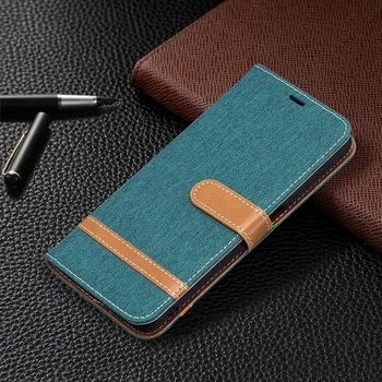 Õigekirja Värv Denim Leather Case For iPhone 6 6S 7 8 Plus SE 2 11 12 Pro X-XR, XS Max mini Klapp Rahakott Magnet Kaardi Telefoni Kate