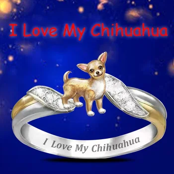 WANGAIYAO uus kiri I love my chihuahua lihtne ja mitmekülgne ringi naine armas lemmikloom koer mood temperament daam, ringi