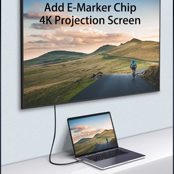 100W PD USB-C Kaabel või USB-3.1 Gen2 10Gbps Thunderbolt-3 Kaabel MacBook Air Pro 2020 Nintendo SAMSUNG Lisa 20 QC4.0 PPS 4K