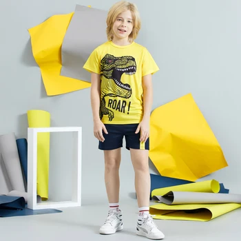 PatPat 2021 Uute tulijate Suvel Lapsed Poiss Dinosaurus Prindi Särk ja lühikesed Püksid Komplekt