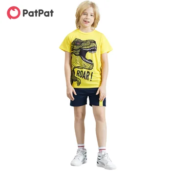 PatPat 2021 Uute tulijate Suvel Lapsed Poiss Dinosaurus Prindi Särk ja lühikesed Püksid Komplekt