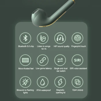 J18 TWS Traadita Kõrvaklappide Bluetooth Kõrvaklapid Peakomplekti Tõsi, Traadita Earbuds iPhone 12 11 Pro Max X-XR, XS-Vabad Kõrva Pungad