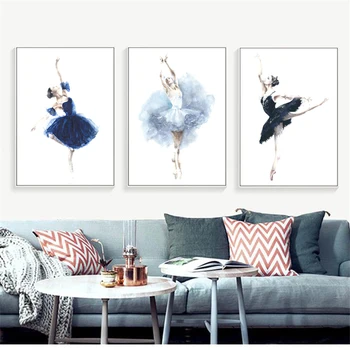 Lõuend Abstraktse Maali Poster Elegantne Tantsu Ballerina Õli Tüdruk Seina Art Printimine Kaasaegse Ruumi Kaunistamiseks