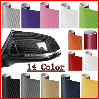 3D Carbon Fiber Vinyl Roosa Mitu Suurus Auto Wrap Leht Rulli Filmi Kleebis Mootorratta Auto Styling Must Kleebised Paber Kinni