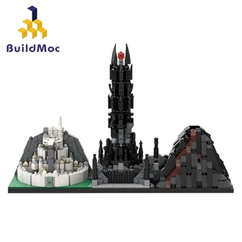 Buildmoc Arhitektuur Lords Kuningas Ringi Gondor Linna Minas-Tirith Loss Kuulus Lahing Pelennor Väljad ehitusplokid Mänguasjad