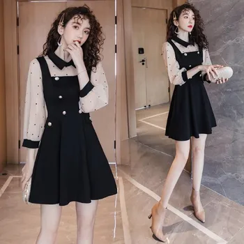 2021 kevadel ja suvel uus kleit korea rinnamikrofon prantsuse retro Hepburn väike must kleit silma õmblemine slim salendav kleit ins kuum