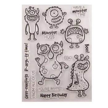 Monster Silikoon Selge Pitser Stamp DIY Scrapbooking Reljeef fotoalbumi Dekoratiivne Paber-Kaardi Käsitöö Kunst Käsitöö Kingitus