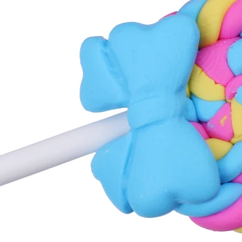 10x Vikerkaar Lollipop W/ Vibu Polymer Clay kivi ümber Scrapbooking DIY Kääbus Savi Lollipop Lolly Kaunistus