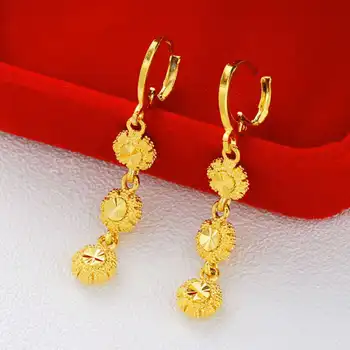 Hulgi-imitatsioon kuld kuld südame kuju kõrvarõngad ja ripats Vietnami liiva kuld temperament ehted korea kõrvarõngad