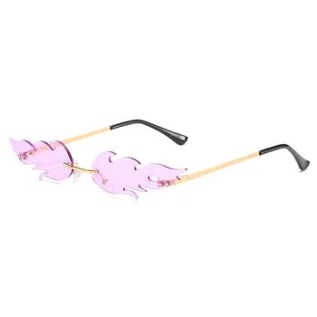 Luksuslik Disainer Tulekahju Päikeseprillid Naistele Rimless Tooni Mood Meeste Päikeseprillid Retro Vintage Oculos 2021 Brändi Gafas Naljakas Klaasid