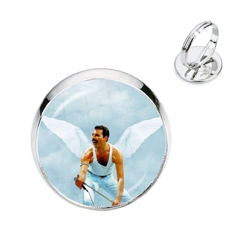 16mm Klaas kivi ümber Freddie Mercury Rõngad Armas Ehted Aksessuaarid Lastele Reguleeritav Rõngad Fännid Kingitus