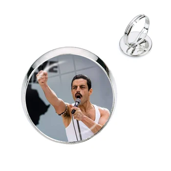 16mm Klaas kivi ümber Freddie Mercury Rõngad Armas Ehted Aksessuaarid Lastele Reguleeritav Rõngad Fännid Kingitus
