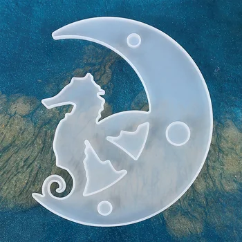 8PCS DIY Kuu Ripats Silikoon Hallituse Loomade Kuu Rippus Ornament Casting Hallituse Käsitöö Jänku Dolphin Orav Käsitöö Hallitus
