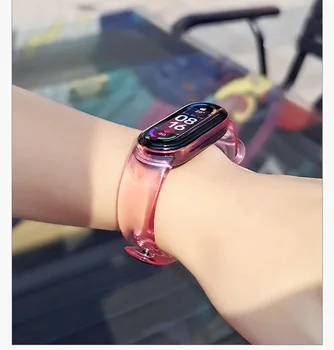 Uus Fashional Läbipaistev Watchband Jaoks Xiaomi Mi Band4 3 5 6 Rihm silikoonist Asendaja Xiaomi Mi Band5 4 3 6 Kalle koos