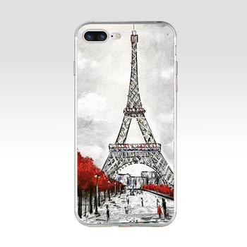 260FG Maali Eiffeli Torn Pehme TPU Silikoon Katte Puhul Apple iPhone5 5s se 6 6s 7 8 plus x-xr, xs max