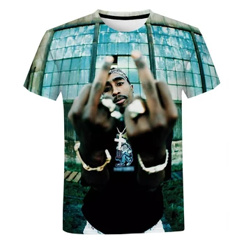 2Pac & Nipsey Hussle 3D Print T-särk Meestele, Naistele Suvel Moe Vabaaja Tshirt Räppar Tupac Streetwear Hip-Hop T-Särgid Tee Tops
