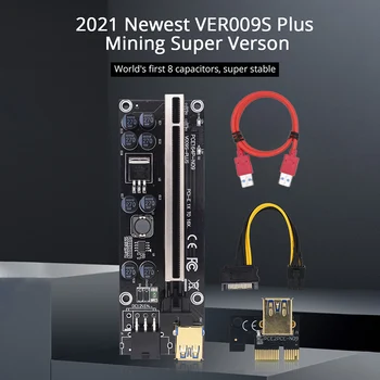 VER009S Pluss PCI-E Ärkaja Kaart VER 009S PCI Express 1X 4X 6X 8X 16X USB 3.0 Kaabel SATA To 6Pin Connector Video Graafika Kaart