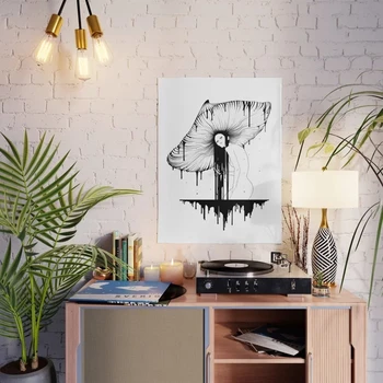 Prindib Home Decor Seene Lady Must Joon Lõuend Maalid Seina Art Modern Modulaarne Pilte Elutuba Plakat Nr Raamitud