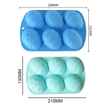 6 Süvend Muna Kujuga Silikoonist Küpsetamine Hallituse 3D Kook Hallituse Muffin Šokolaad Küpsiste Küpsetamine Hallituse Pan jäämasin Hallitus