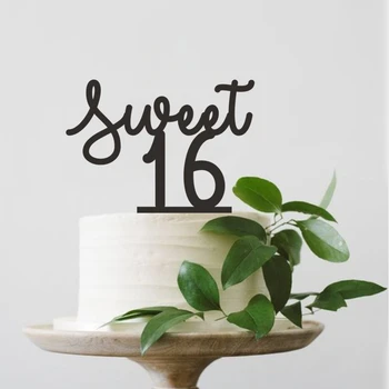 Sweet16 Eriline Vanus, Sünnipäev Teenetemärgi Asjade Happy Birthday Cake Torukübar Akrüül Sweet 16 Kook Torukübar
