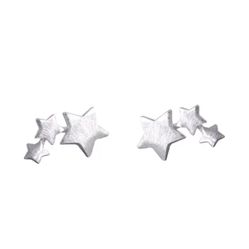 1Pair Silver mini 3 tärni kõrvarõngad Allergia Vaba Elegantne armas Kõrvarõngad north star stud Ainulaadne triple star kõrva trukid