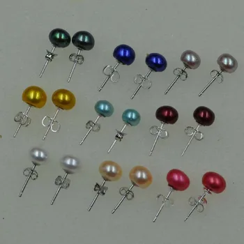 Hulgi-erinevad värvid nuppu magevee pärl trukid kõrvarõngad ehted naistele