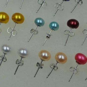 Hulgi-erinevad värvid nuppu magevee pärl trukid kõrvarõngad ehted naistele
