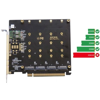 4X NVME M. 2 AHCI PCI-E Express 3.0 Gen3 X16 Raid Kaart koos Ventilaatoriga VROC Raid 0 Hyper Adapter