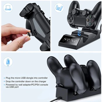 PS4 Kontroller Laadija Playstation 4 Laadija Jaama 2 Micro-USB-Laadimine Dongles Dual Charging Dock jaoks PS4 Slim Pro