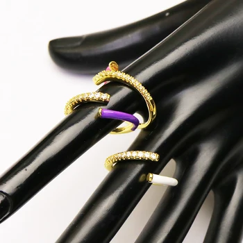 10 töö Kõrge kvaliteet Avatud Emailiga värvikas tsirkooniumoksiid rõngad ehted sõrmused Kingitus naistele ehted Kingitus