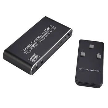 4Kp60 HDMI-USB3.0 Video Capture Dongle 2X1 videosalvestus-Box PC Mäng Live Streaming Video Recorder Mic in Audio Out