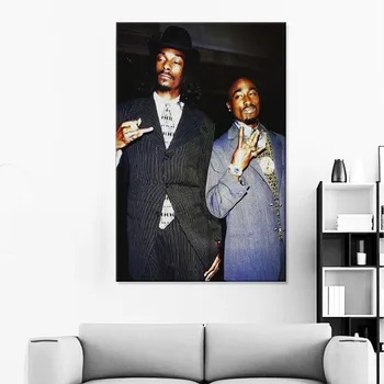Snoop-Dogg ja Tupac Plakat Lõuendile Maali Seina Art Räppar Pilt elutuba Home Decor (raamita)