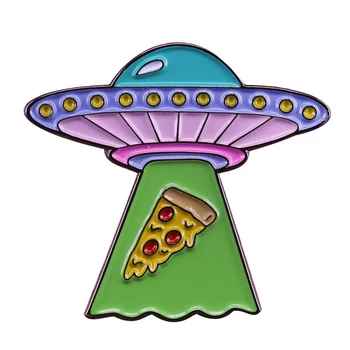 UFO röövida pizza sõle välismaalase ruumi pin-ere pastell foodie pääsme naljakas astronoomia geek kogumine