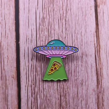 UFO röövida pizza sõle välismaalase ruumi pin-ere pastell foodie pääsme naljakas astronoomia geek kogumine