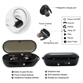 Y30 TWS Juhtmeta kõrvaklapid 5.0 Müra Tühistamises Kõrvaklapid Headset Stereo Heliga Muusika-kõrva Earbuds Jaoks Android, IOS nutikas telefon