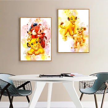 Pop Art Disney Lion King Lõuendile Maali Plakatid ja Pildid Koomiks, Plakat Seina Art Pilt Kids Room Cuadros Home Decor