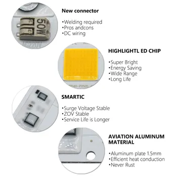 AC220V 50W Lamp Nr Keevitus Smart IC COB LED CHIP 50W Valge Soe Valge valgusdiood LED Maatriks DIY Valgustus Tähelepanu keskpunktis