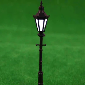 Kuum 10tk Mudeli Kerge Miniatuurne Mudel Maastiku Kujundus LED Soe Musta Värvi Mudel Lamppost
