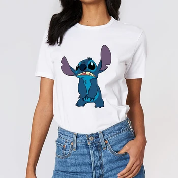 Uus Lilo & Stitch T-Särk Naiste Kawaii Suvel Top Cartoon Graafika Tees Naljakas Harajuku T-särk Unisex Mood Tshirt Naine
