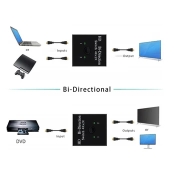 4K HDMI Lüliti 2 Sadamate Bi-directional 1x2 / 2x1 HDMI-Ühilduvate Vahetaja Splitter Toetab Ultra HD 4K 1080P HDR HDCP puhul PS4 TK