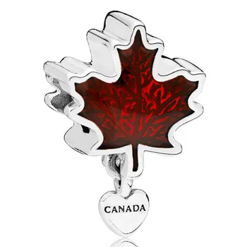 Kanada Maple Leaf Star Moon Maa Õitsev Kastmiseks Võib Ripats Helmed 925 Sterling Hõbe Võlu Sobib Pandora Käevõru Diy Ehted