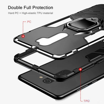 Põrutuskindel Armor Puhul Xiaomi Redmi Märkus 9S 9 Pro Max Juhtudel Seista Omanik, Magnet Auto Ringi Telefoni tagakaas Redmi 10X 5G