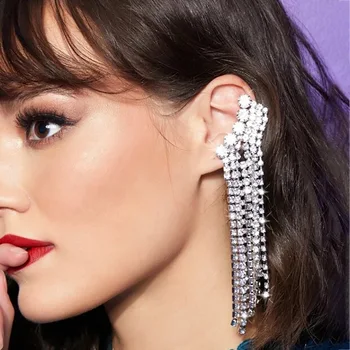 Uus Liialdus Punk Kerge Luksuslik Disain Pikk crystal tutt Näiteks Kõrvarõngad on naiste Ehted Kingitus Earings Mood Ehteid 2021