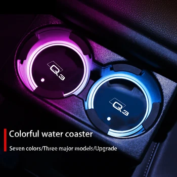 7 Värvikas USB Led Atmosfääri Valguses Helendav Tassi Diplomeeritud Omanik Audi Q3 F3B 8UB 8UG Auto Tarvikud