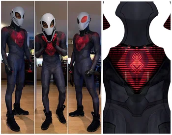 PS5 Km Morales Arenenud Tech Suit Cosplay Kostüüm Superkangelane Zentai Bodysuits Kombekas Lycra Spandex Halloween Kostüüm Täiskasvanud