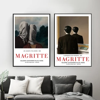Rene Magritte ' i Lõuendile Maali Sürrealism Klassikaline Teose Reprodutseerimine Plakatid ja Print Seina Art Pilt elutuba Cuadros