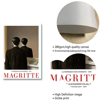Rene Magritte ' i Lõuendile Maali Sürrealism Klassikaline Teose Reprodutseerimine Plakatid ja Print Seina Art Pilt elutuba Cuadros